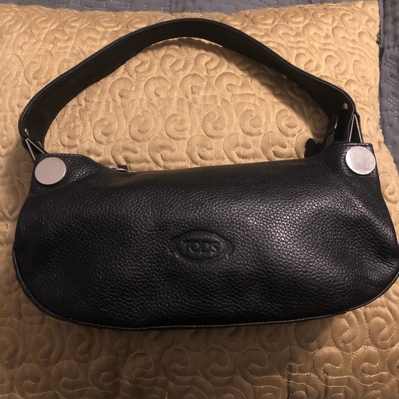 Tod's Handbags - Tod’s Black Pebbled Leather Hobo Bag